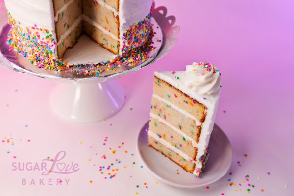 Vanilla Funfetti Cake Slice at Sugar Love Bakery in Slidell, Louisiana
