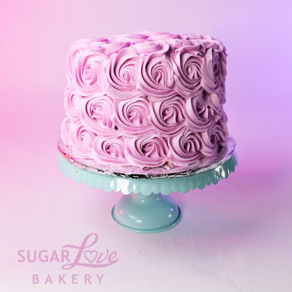 Swirly Rosettes Wedding Cake