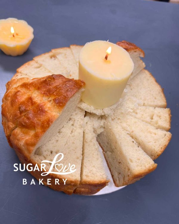 Butter Candle with Fresh Baked Focaccia Bread - Image 3